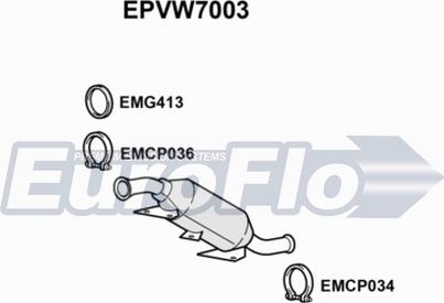 EuroFlo EPVW7003 - Soot / Particulate Filter, exhaust system autospares.lv