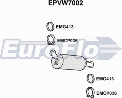 EuroFlo EPVW7002 - Soot / Particulate Filter, exhaust system autospares.lv