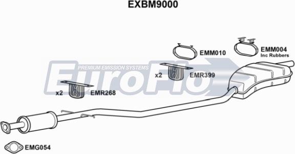 EuroFlo EXBM9000 - Middle / End Silencer autospares.lv