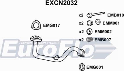EuroFlo EXCN2032 - Exhaust Pipe autospares.lv
