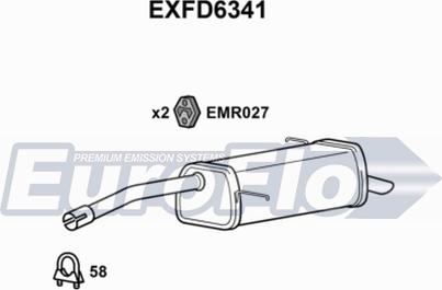 EuroFlo EXFD6341 - End Silencer autospares.lv