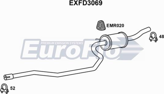 EuroFlo EXFD3069 - Middle Silencer autospares.lv