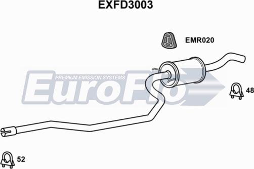 EuroFlo EXFD3003 - Middle Silencer autospares.lv