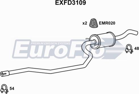 EuroFlo EXFD3109 - Middle Silencer autospares.lv