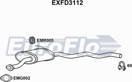 EuroFlo EXFD3112 - Middle Silencer autospares.lv