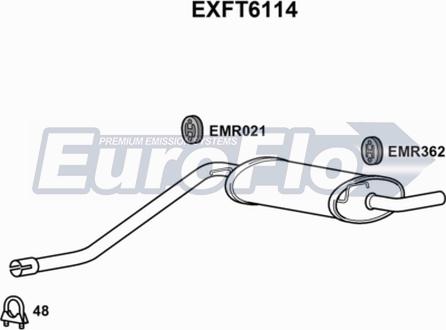 EuroFlo EXFT6114 - End Silencer autospares.lv