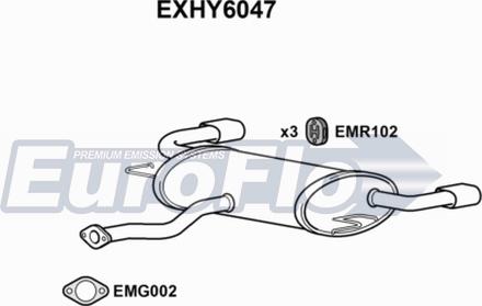 EuroFlo EXHY6047 - End Silencer autospares.lv