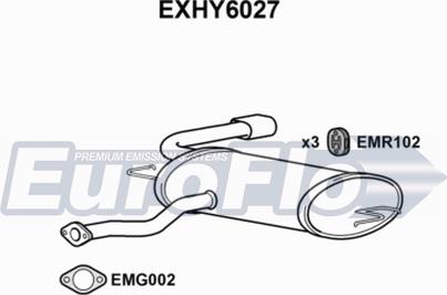EuroFlo EXHY6027 - End Silencer autospares.lv
