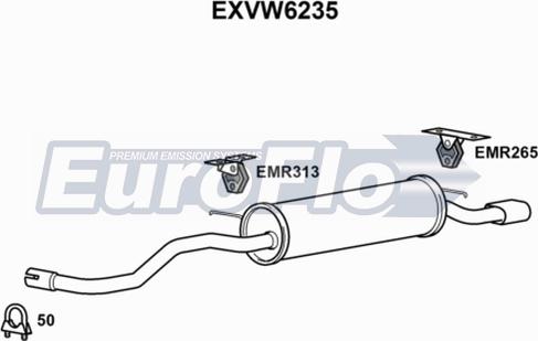 EuroFlo EXVW6235 - End Silencer autospares.lv