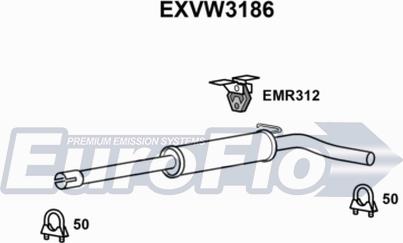 EuroFlo EXVW3186 - Middle Silencer autospares.lv