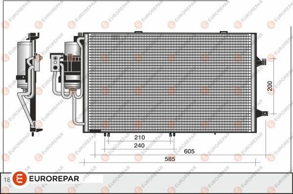 EUROREPAR 1609635780 - Condenser, air conditioning autospares.lv