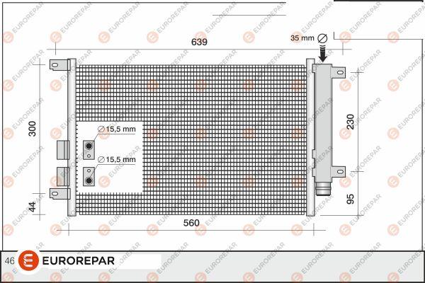 EUROREPAR 1609637980 - Condenser, air conditioning autospares.lv