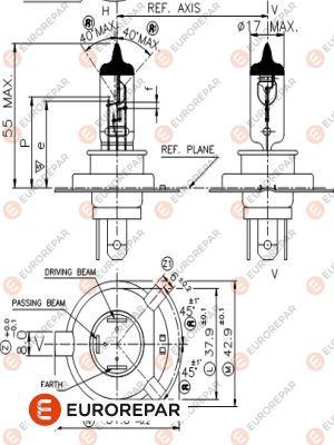 EUROREPAR 1616431180 - Bulb, spotlight autospares.lv