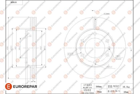 EUROREPAR 1684325280 - Brake Disc autospares.lv