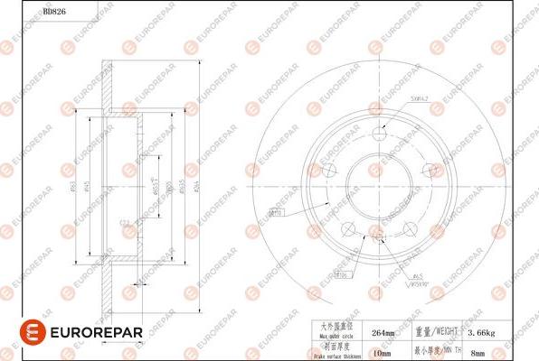 EUROREPAR 1684326880 - Brake Disc autospares.lv