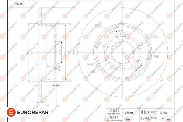 EUROREPAR 1684322780 - Brake Disc autospares.lv