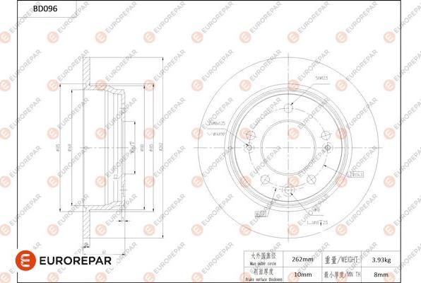 EUROREPAR 1684253880 - Brake Disc autospares.lv