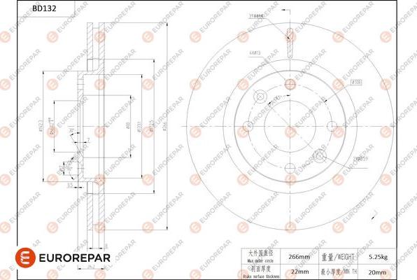 EUROREPAR 1684257480 - Brake Disc autospares.lv