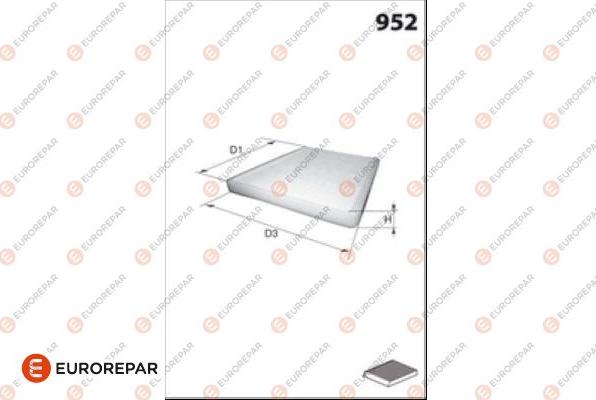 EUROREPAR 1686259780 - Filter, interior air autospares.lv