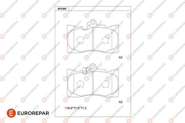 EUROREPAR 1681256280 - Brake Pad Set, disc brake autospares.lv