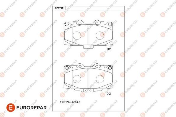 EUROREPAR 1681269180 - Brake Pad Set, disc brake autospares.lv