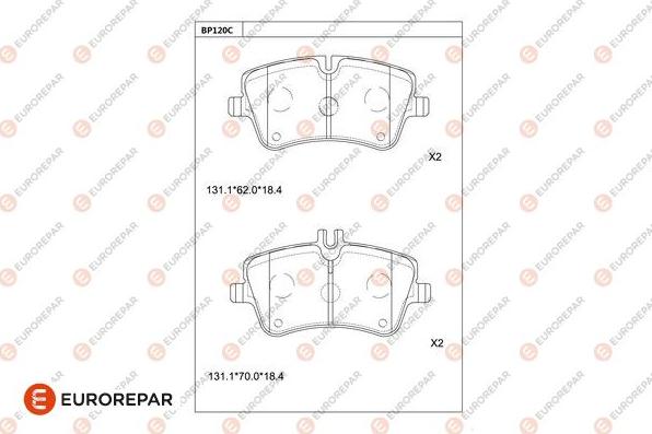 EUROREPAR 1681266080 - Brake Pad Set, disc brake autospares.lv