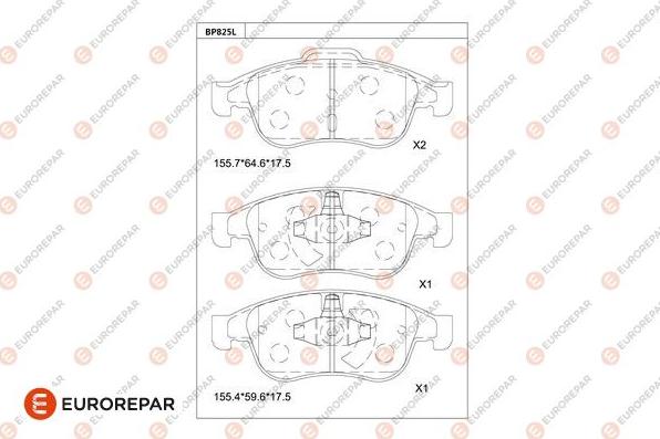 EUROREPAR 1681261680 - Brake Pad Set, disc brake autospares.lv