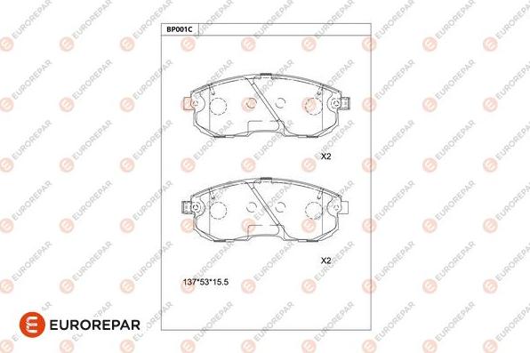 EUROREPAR 1681206780 - Brake Pad Set, disc brake autospares.lv