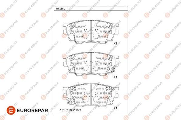 EUROREPAR 1681208080 - Brake Pad Set, disc brake autospares.lv