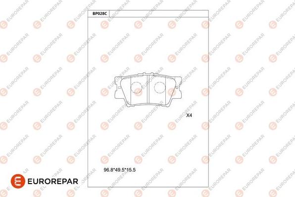 EUROREPAR 1681207280 - Brake Pad Set, disc brake autospares.lv