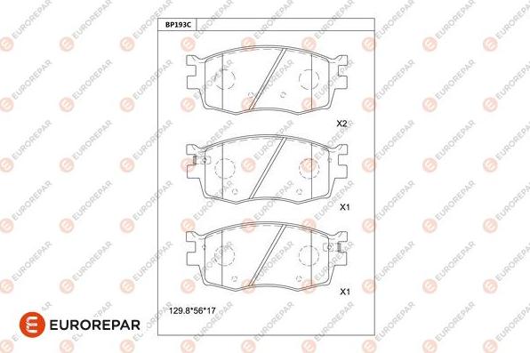 EUROREPAR 1681214280 - Brake Pad Set, disc brake autospares.lv