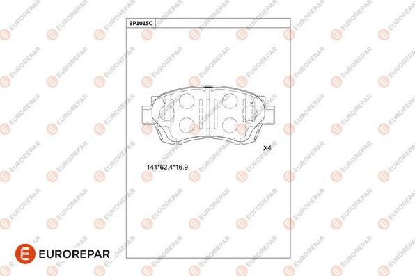 EUROREPAR 1681285080 - Brake Pad Set, disc brake autospares.lv