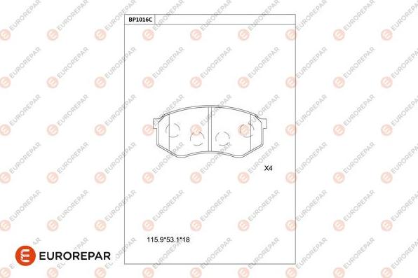 EUROREPAR 1681285180 - Brake Pad Set, disc brake autospares.lv