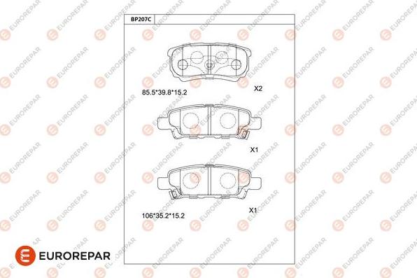 EUROREPAR 1681220880 - Brake Pad Set, disc brake autospares.lv