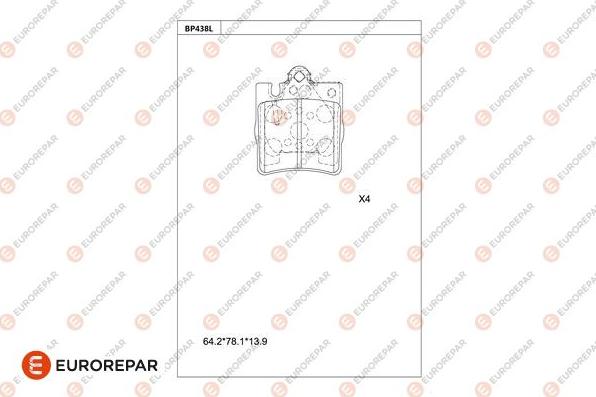 EUROREPAR 1681274880 - Brake Pad Set, disc brake autospares.lv