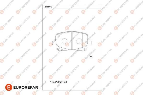 EUROREPAR 1681274280 - Brake Pad Set, disc brake autospares.lv