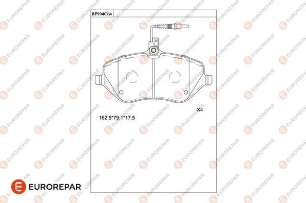 EUROREPAR 1681275380 - Brake Pad Set, disc brake autospares.lv