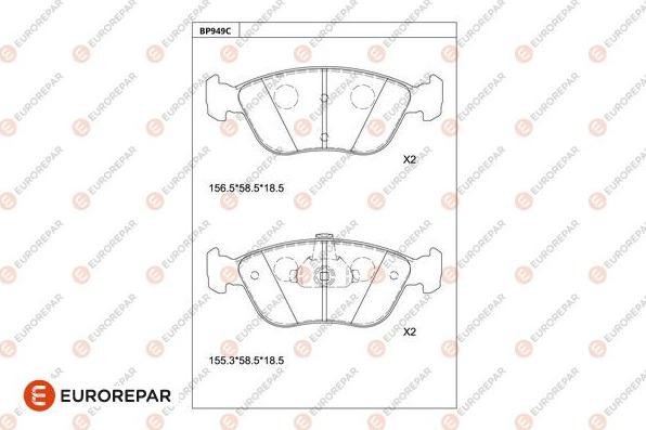 EUROREPAR 1681276880 - Brake Pad Set, disc brake autospares.lv