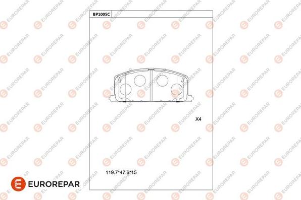 EUROREPAR 1681278380 - Brake Pad Set, disc brake autospares.lv