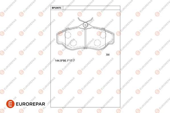 EUROREPAR 1681278780 - Brake Pad Set, disc brake autospares.lv