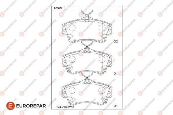 EUROREPAR 1681273080 - Brake Pad Set, disc brake autospares.lv