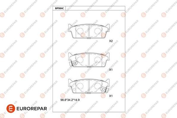 EUROREPAR 1681272380 - Brake Pad Set, disc brake autospares.lv