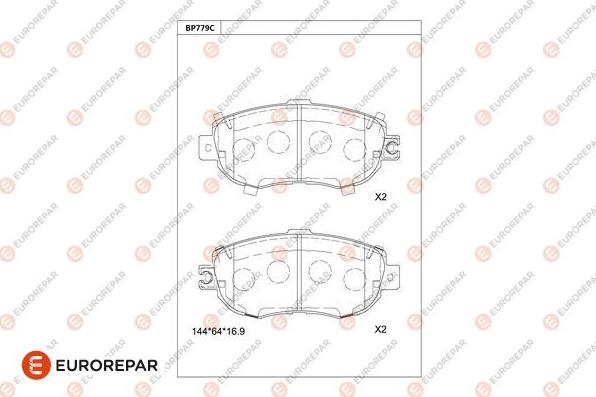 EUROREPAR 1681277480 - Brake Pad Set, disc brake autospares.lv