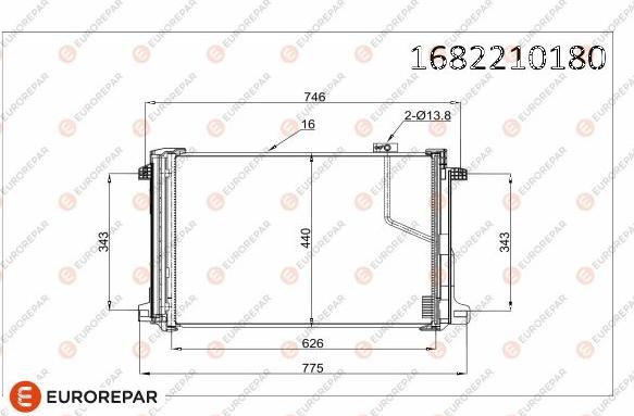 EUROREPAR 1682210180 - Condenser, air conditioning autospares.lv