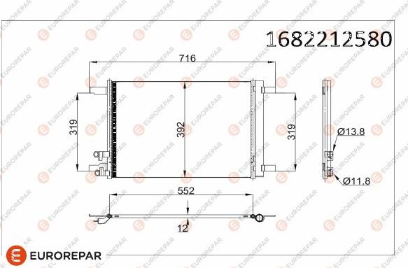 EUROREPAR 1682212580 - Condenser, air conditioning autospares.lv