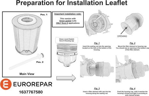 EUROREPAR 1637767580 - Oil Filter autospares.lv