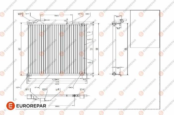 EUROREPAR E163394 - Condenser, air conditioning autospares.lv