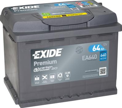 Exide EA640 - Starter Battery autospares.lv