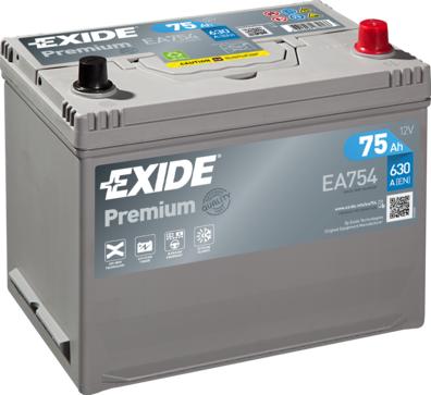 Exide EA754 - Starter Battery autospares.lv