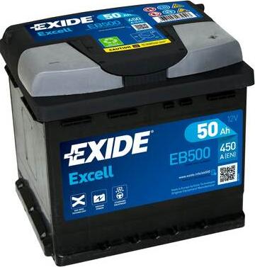 Exide EB500 - Starter Battery autospares.lv